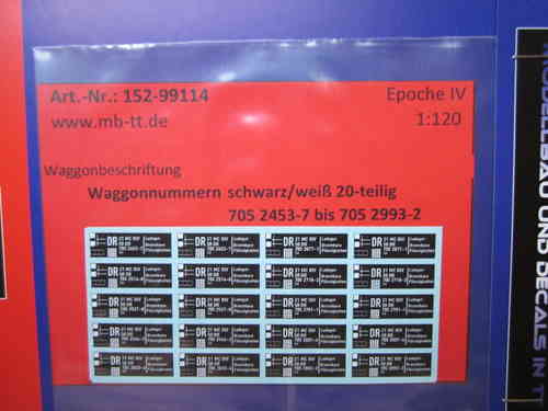 20-tlg. Nummern Kesselwagen 2-achsig Set 4, DR, Ep. IV, TT