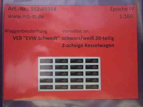 20-tlg. Vermietung Kesselwagen Schwedt 2-achsig, DR, Ep. IV, N