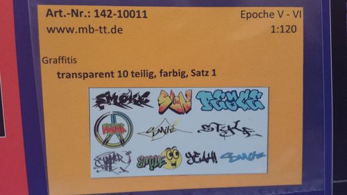 Graffitis auf transparenter Folie 10 tlg, Satz I, Ep. V - VI, TT