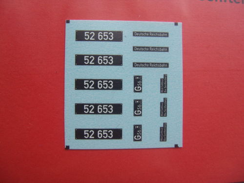 Nassschiebebilder 14teilig. für BR 52 653, UV-Technick, Ep. III, TT