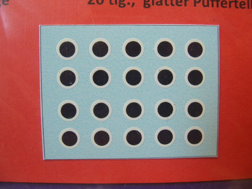 Decals/Nassschiebebilder Pufferringe 20tlg., glatter Teller, DRG, DB, DR, Ep. II-IV, N