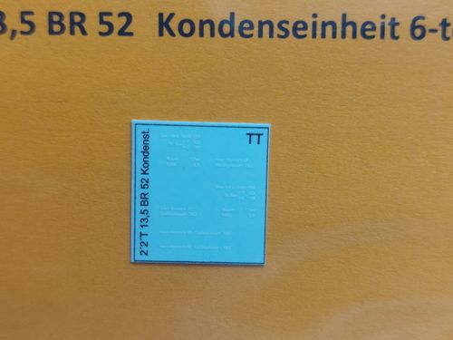 Tenderbeschriftung für 2´2´T 13,5 Kondenstender BR 52 , UV-Technik, Ep. III, TT