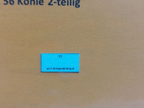 Tenderbeschriftung für pr.3 T 20 BR 56.20 DR, UV-Technik, Ep. III, TT