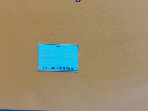 Tenderbeschriftung für 2´2´T 26 Kohletender BR 50 DR , UV-Technik, Ep. III, TT