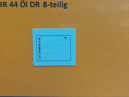 Tenderbeschriftung für 2´2´T 34 Öltender BR 44 DR, UV-Technik, Ep. IV, TT