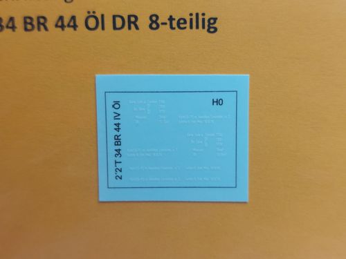 Tenderbeschriftung für 2´2´T 34 Öltender BR 44 DR, UV-Technik, Ep. IV, H0
