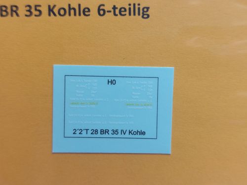 Tenderbeschriftung für 2´2´T 28 Kohletender BR 35 DR, UV-Technik, Ep. IV, H0