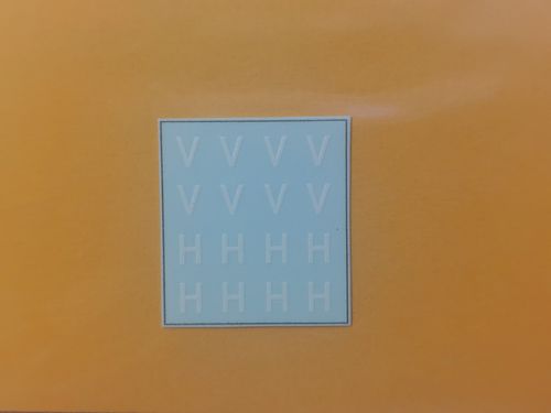 Lokdecal "V" und "H" in weiß, UV-Technik, Ep. I - III, H0