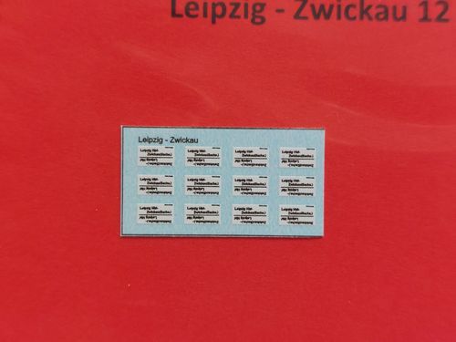 Waggondecal ZLS "Leipzig - Zwickau" DR, UV-Technik, Ep. III/IV, N