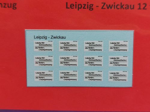 Waggondecal ZLS "Leipzig - Zwickau" DR, UV-Technik, Ep. III/IV, H0