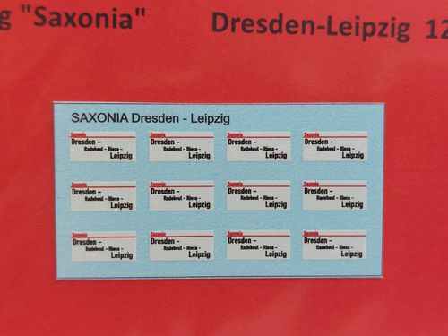 Waggondecal ZLS "Saxonia" Dresden - Leipzig DR, UV-Technik, Ep. III/IV, H0